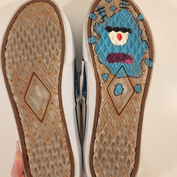 Custom Painted sketchers Los Angeles. Spongebob. Size 9. Plankton. Lace up - Picture 6 of 8